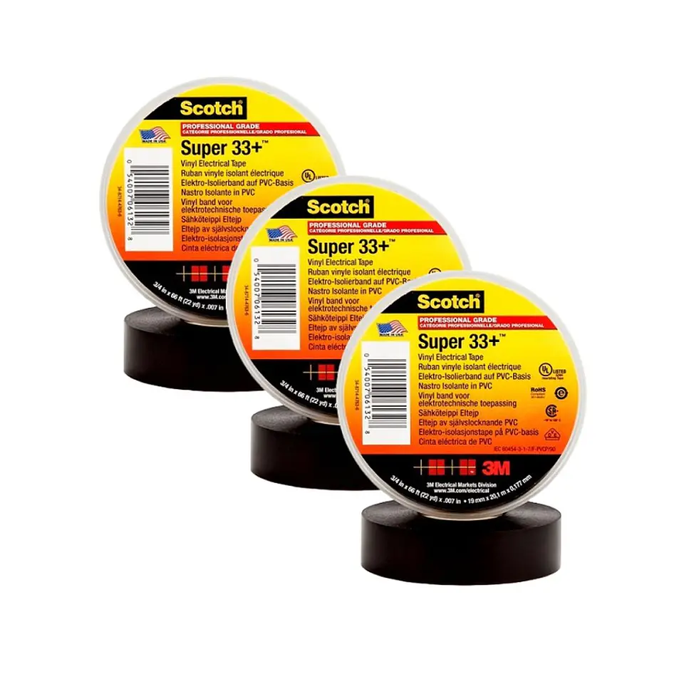 Pack 3 Ahorro Cinta 3M Super+33 3/4 x 20mts color negro 1