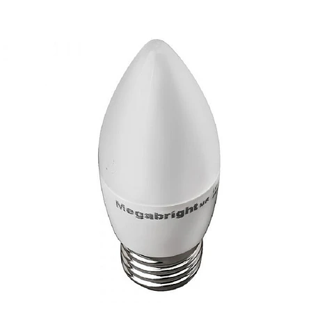 Pack 3un Ampolleta Led Vela 5w/Luz calida E27 Megabright