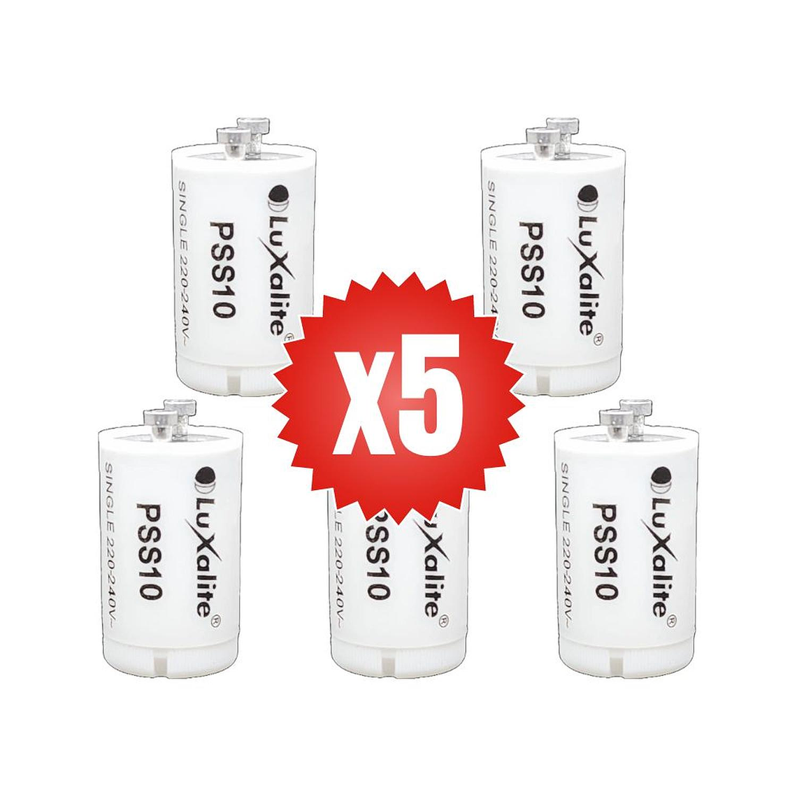Pack x5 Partidor Universal 4-65W PS S10 para fluorescentes 3