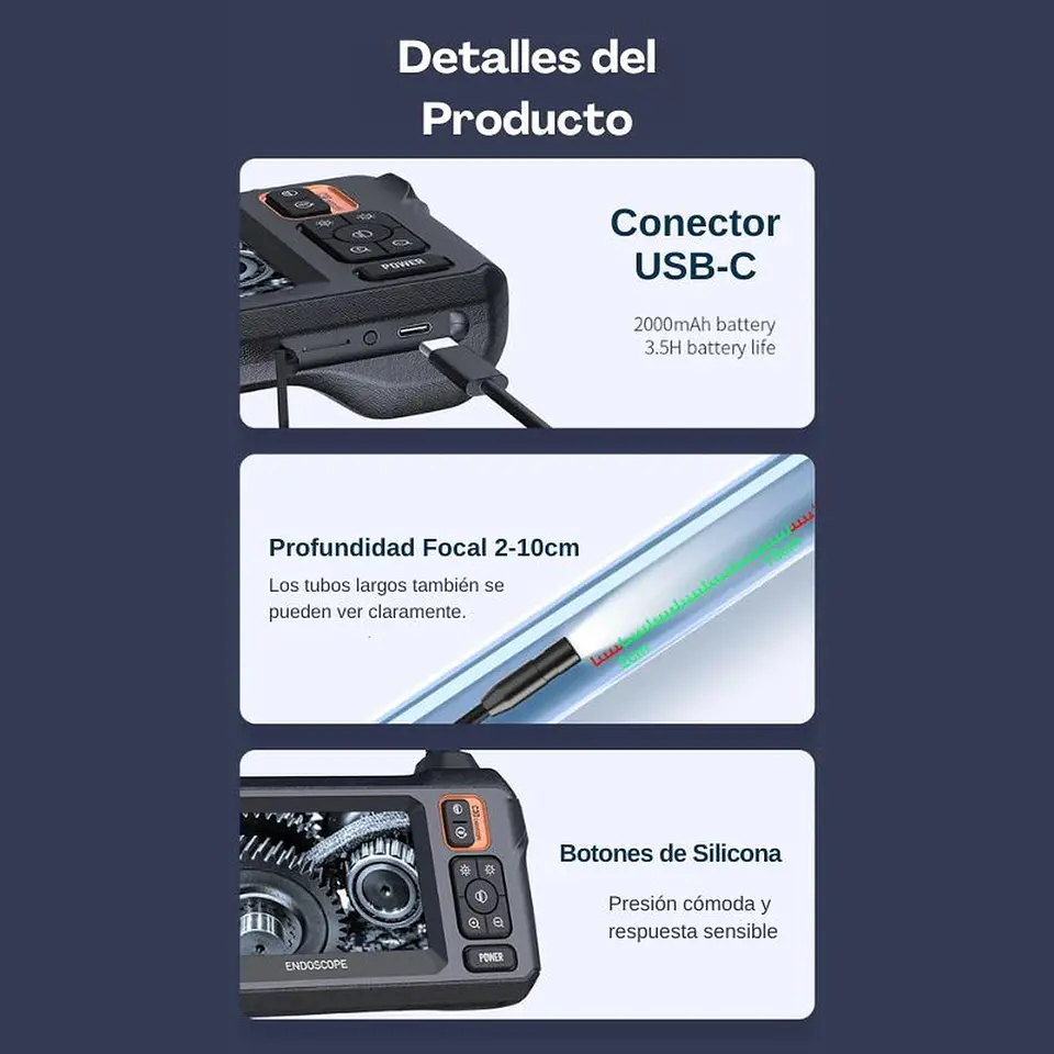 Endoscopio Industrial Doble Camara 5mts/8mm 4