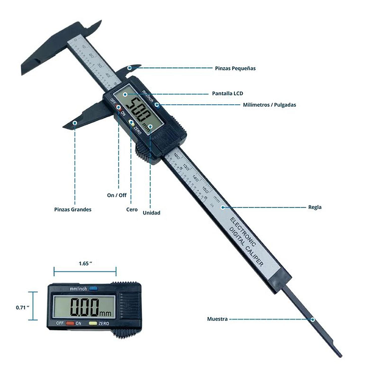 Pie de Metro Digital 150mm 100mm 3