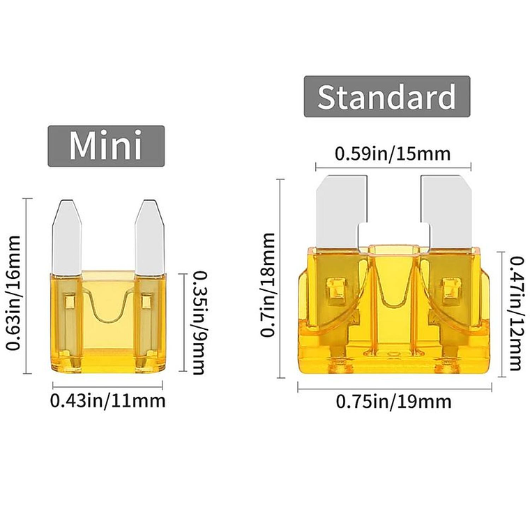 Kit Fusibles para Auto 300 unidades 2A-40A Medidas 3