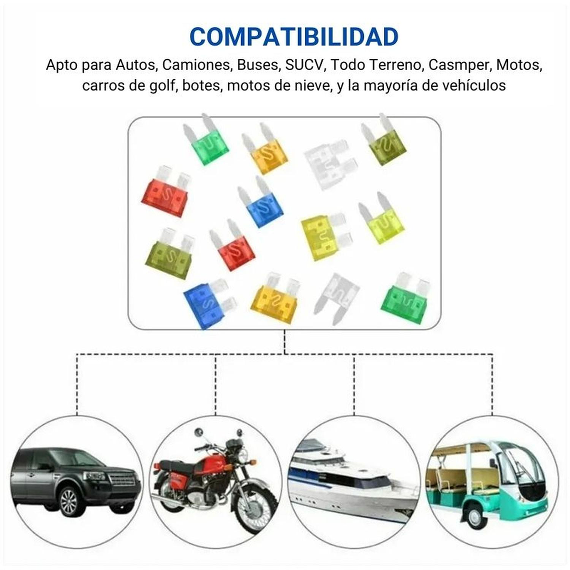 Kit Fusibles para Auto 300 unidades 2A-40A Medidas 4