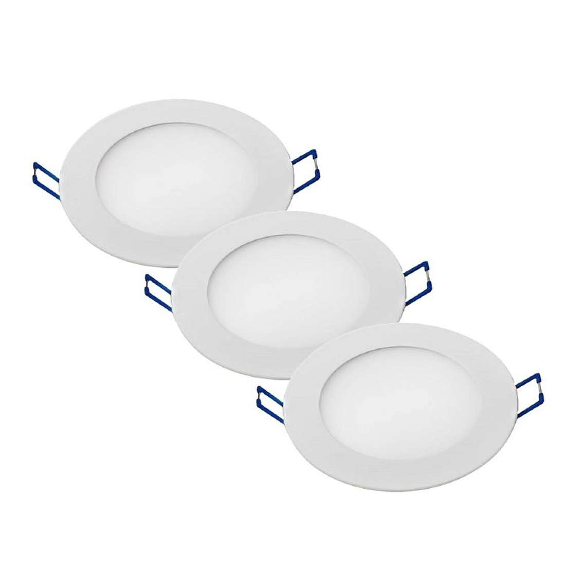 Pack 3 Panel Led Circular Embutido 18W Luz Fria 6000K 1