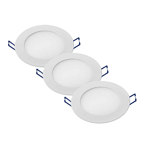 Pack 3 Panel Led Circular Embutido 18W Luz Fria 6000K