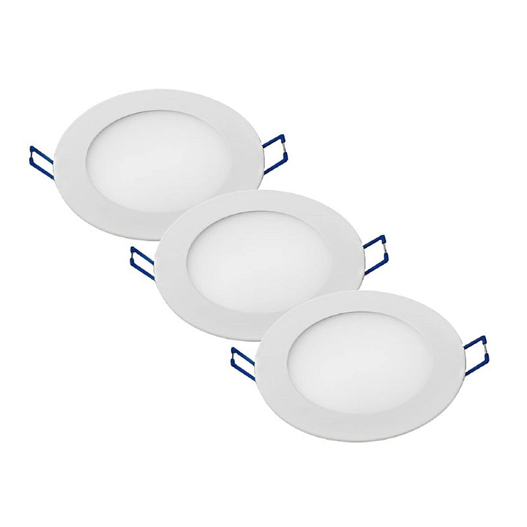 Pack 3 Panel Led Circular Embutido 18W Luz Fria 6000K 1