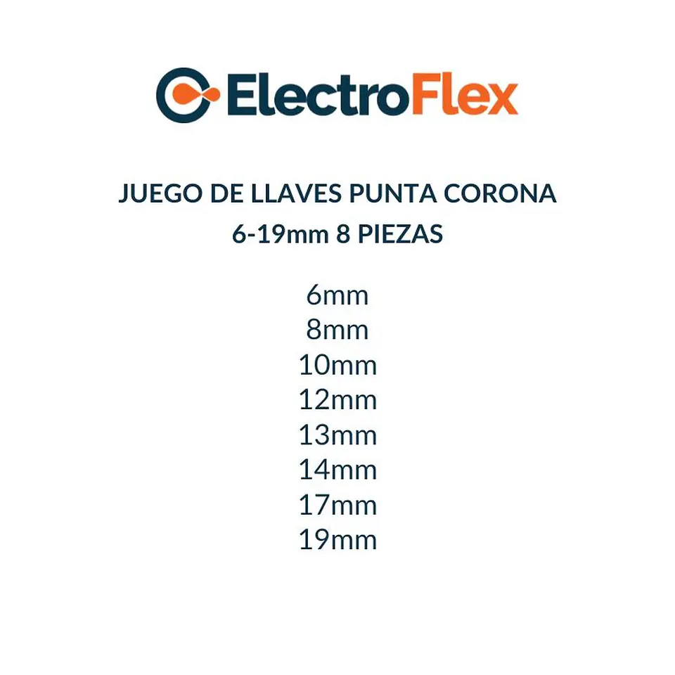 Juego de Llaves Punta Corona 6-19mm 8 piezas 6