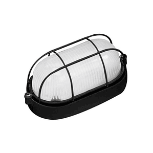 Foco Tortuga color Negro Aluminio con Rejilla max 60w