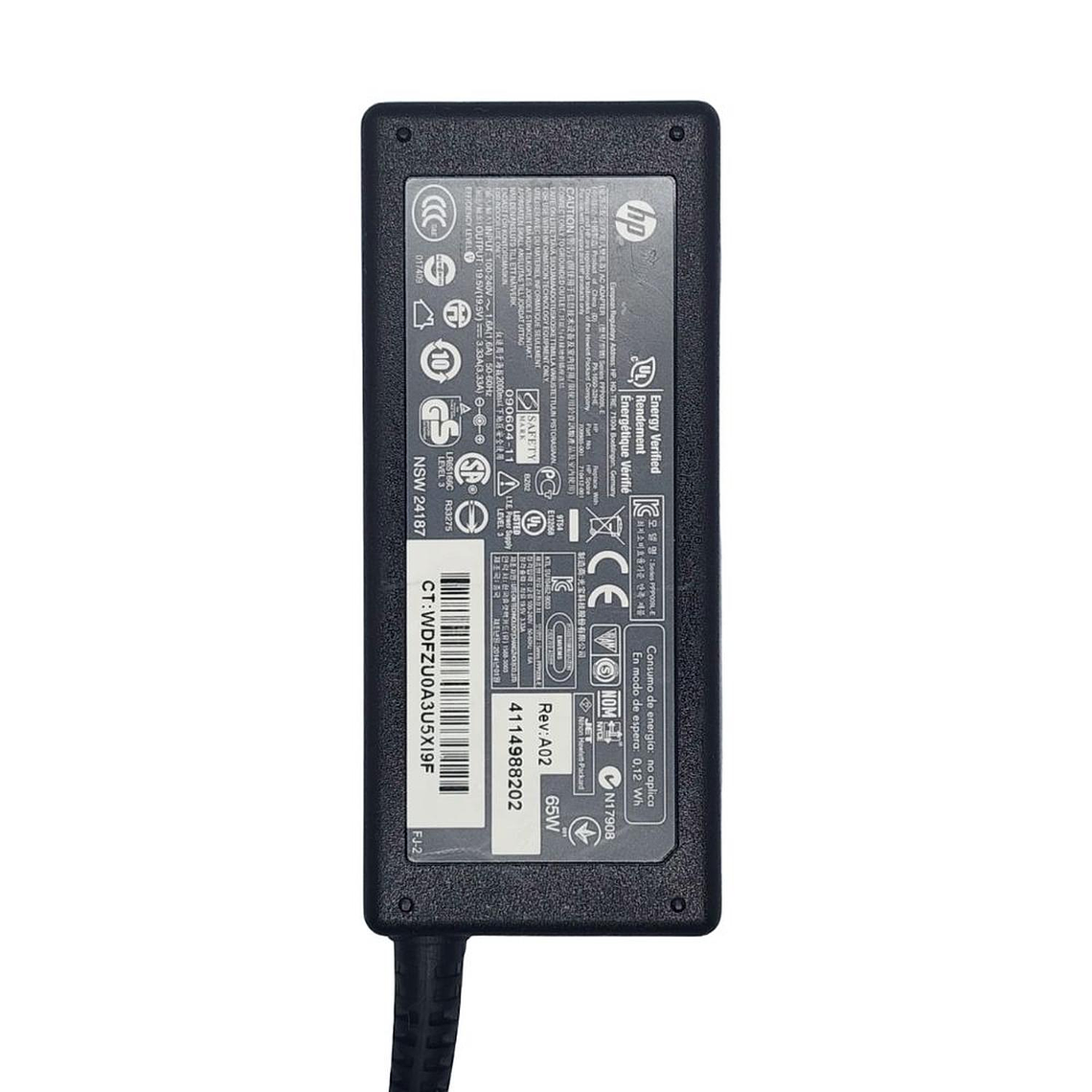 Cargador HP Punta Tipo Bala Original 19,5v 3.33a 1