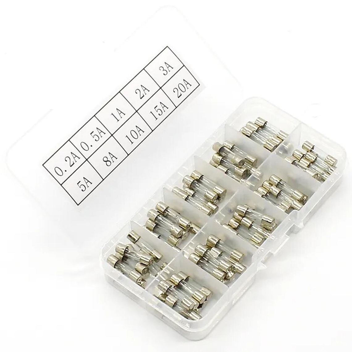 Kit Fusibles de Vidrio Corto 20mm 0,1a-30A 150 unidades 2
