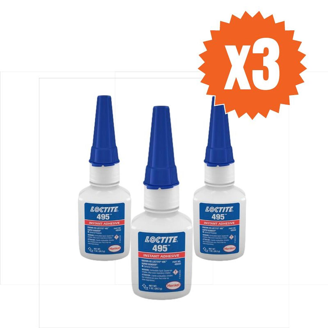 PACK x3 Adhesivo Instantaneo 495 20 grs 2