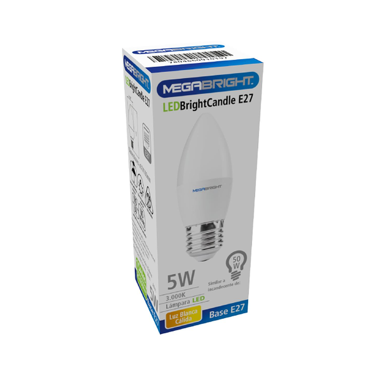 Ampolleta Led tipo Vela Bright Candle 5w Luz Cálida Color 3000k E-27 2