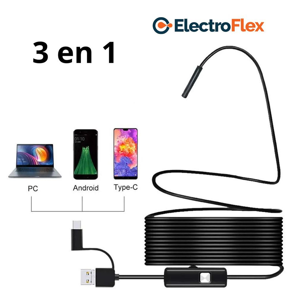 Cámara Endoscópica uso industrial USB tipo C 2