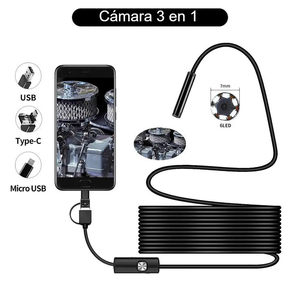 Cámara Endoscópica uso industrial USB tipo C 7