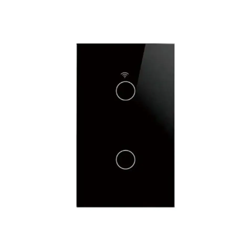 Interruptor inteligente Wifi Touch Negro Doble 1