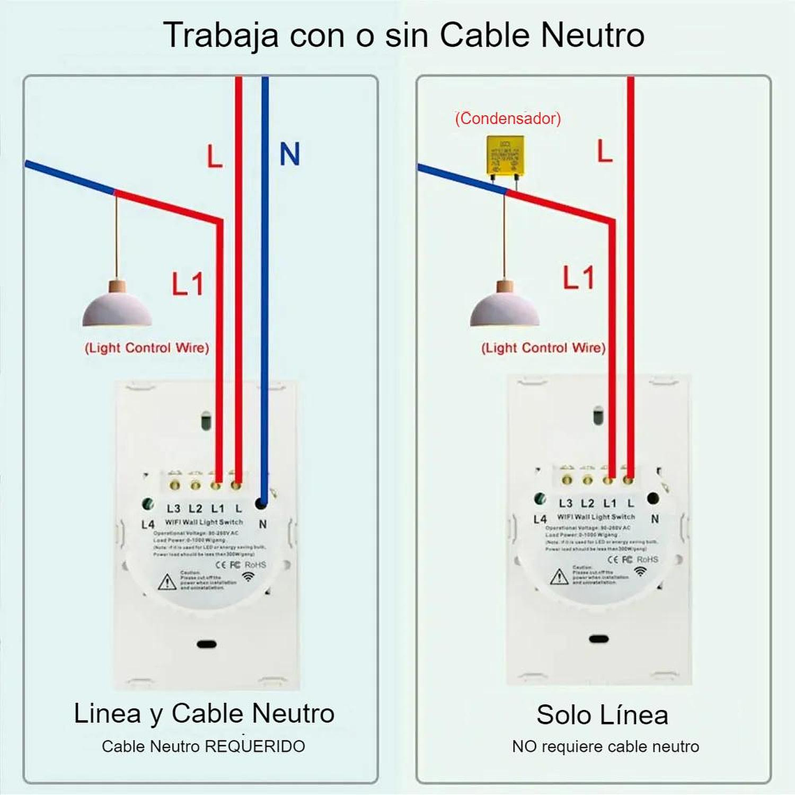 Interruptor inteligente Wifi Touch Negro Doble 8