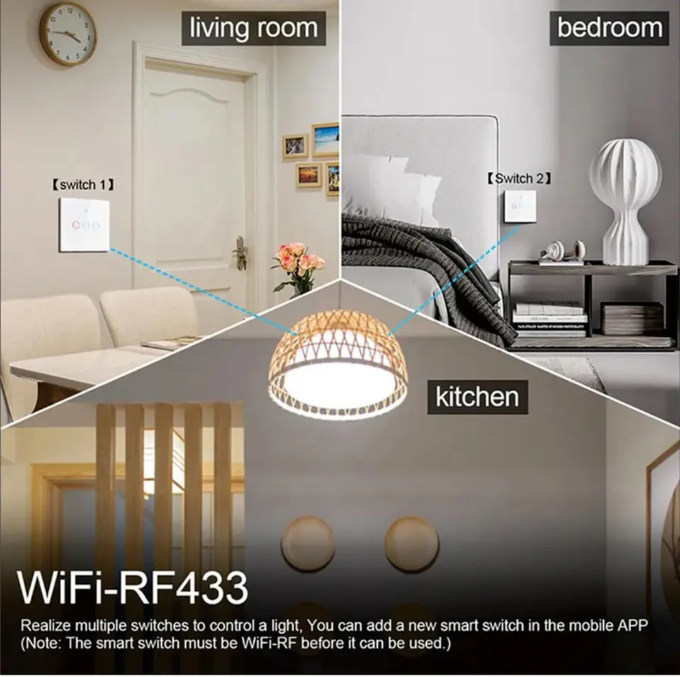 Interruptor inteligente Wifi Touch Blanco Triple 3