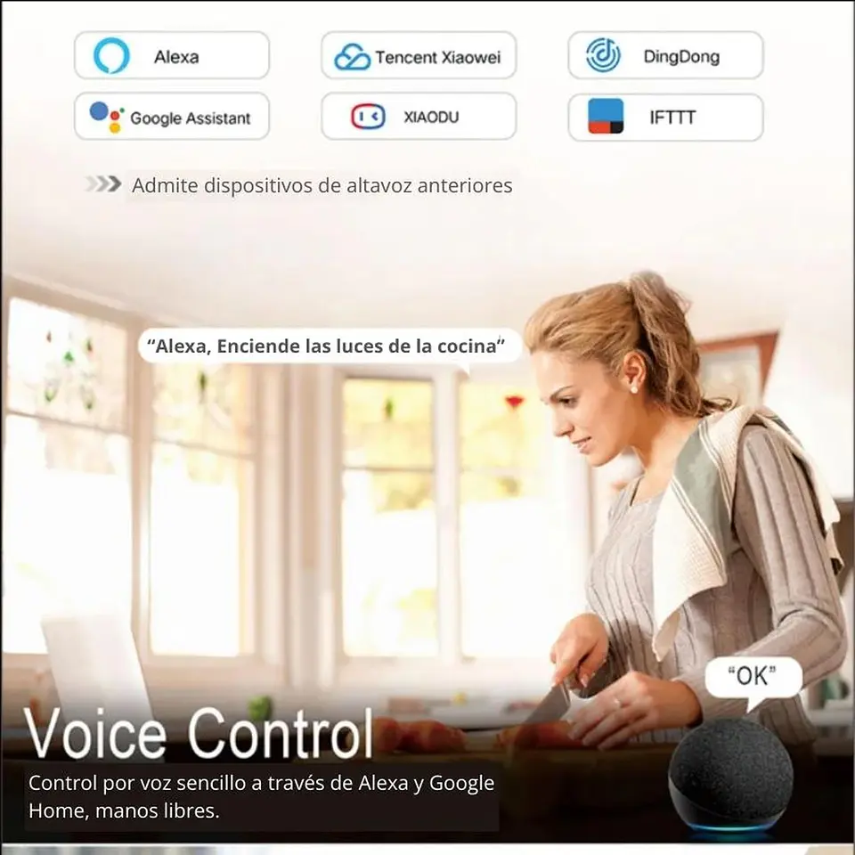 Interruptor inteligente Wifi Touch Blanco Triple 4