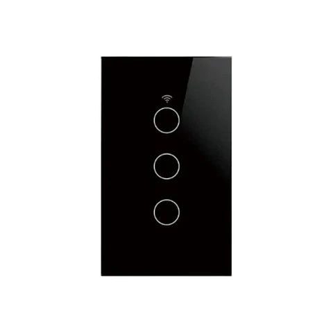 Interruptor inteligente Wifi Touch Negro Triple
