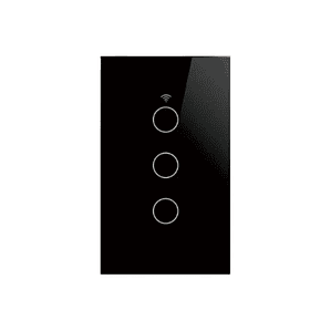 Interruptor inteligente Wifi Touch Negro Triple