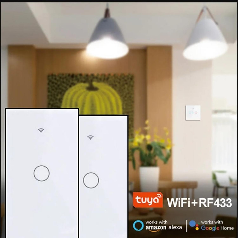 Interruptor inteligente Wifi Touch Blanco Simple 2