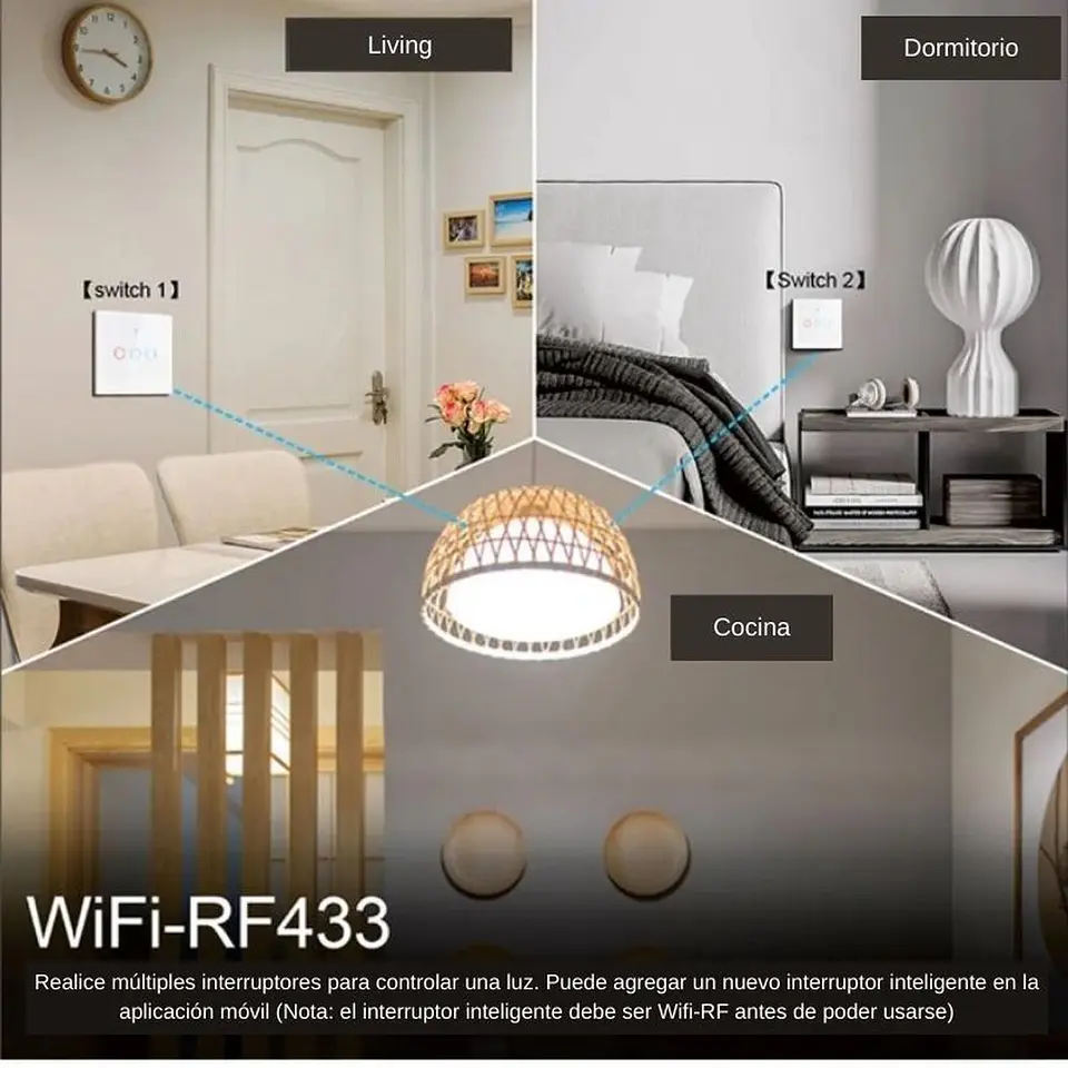 Interruptor inteligente Wifi Touch Blanco Simple 3