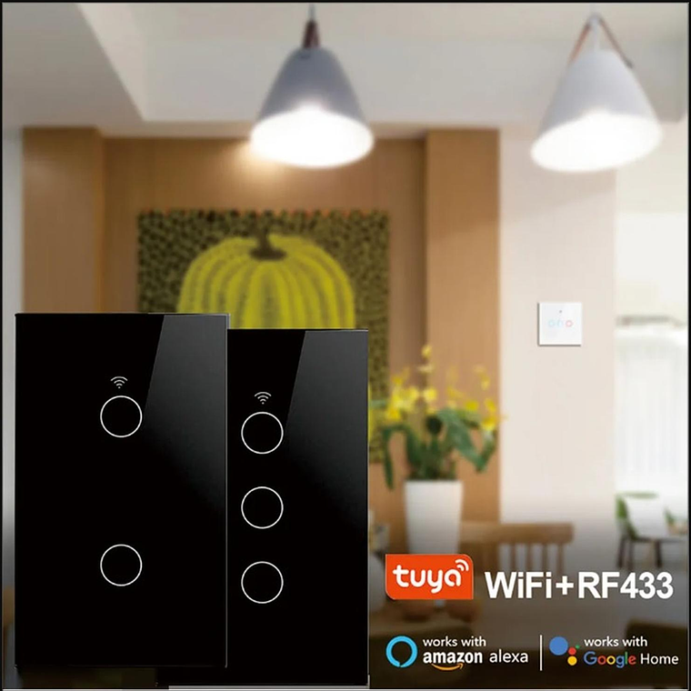 Interruptor inteligente Wifi Touch Negro Simple 2