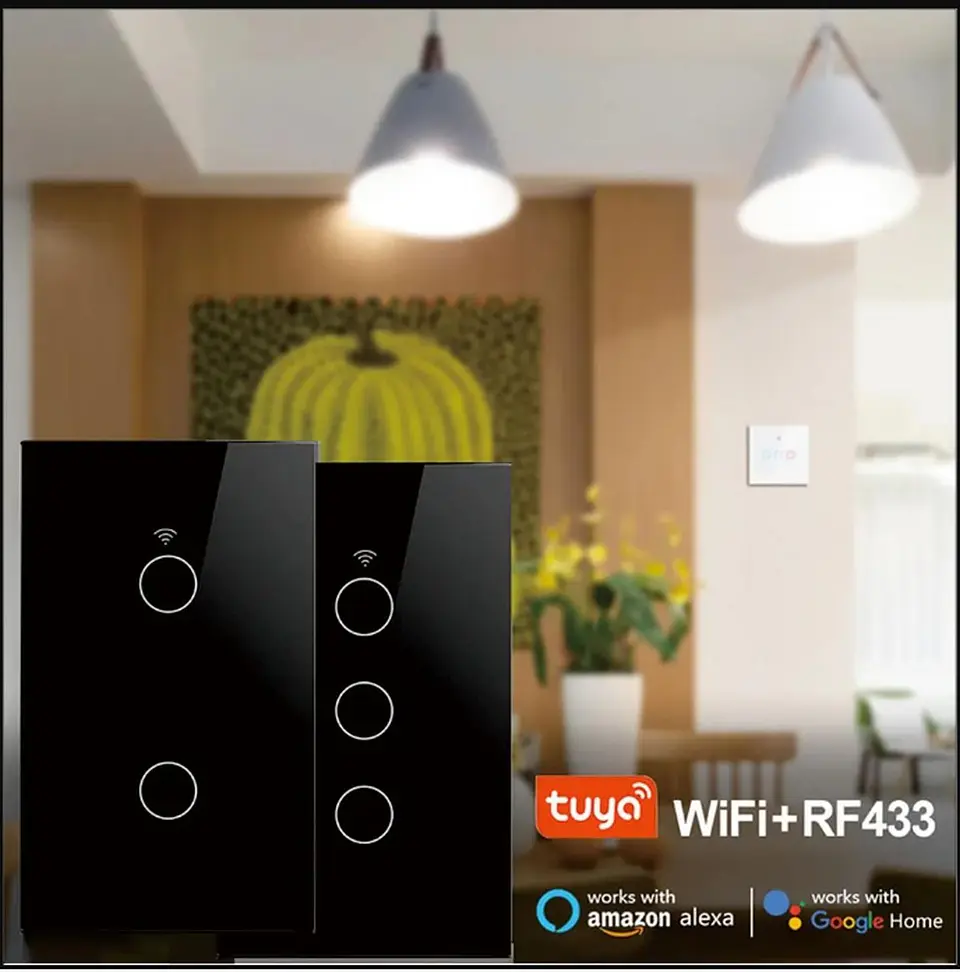 Interruptor inteligente Wifi Touch Negro Simple 2