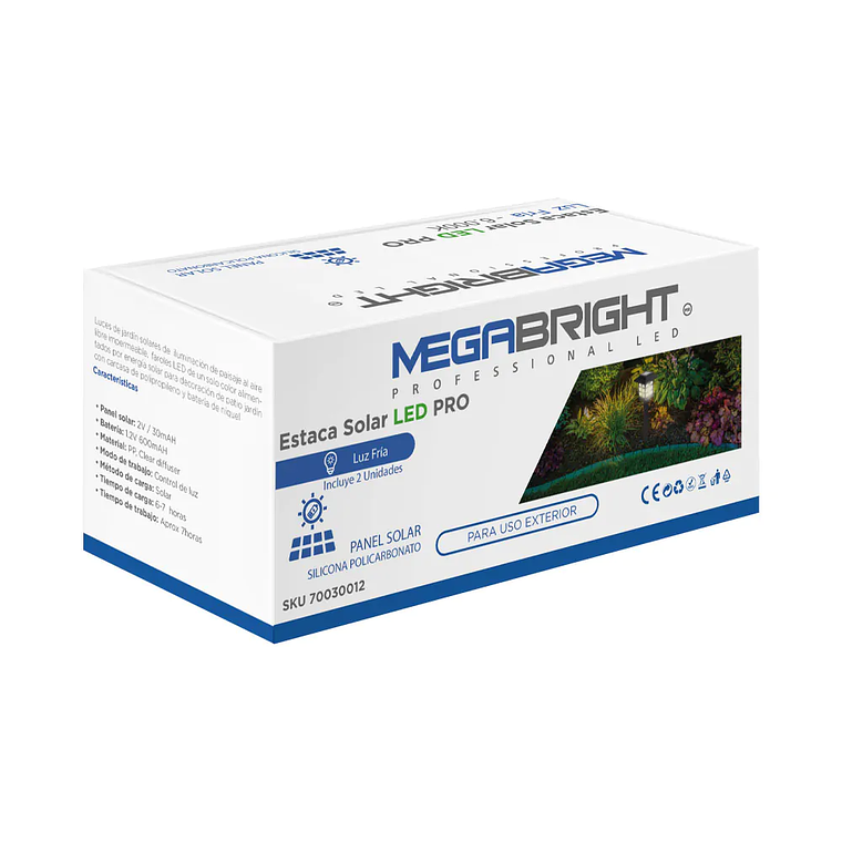 Set 2 Estacas Solares LED Lantern Megabright 6000K 3