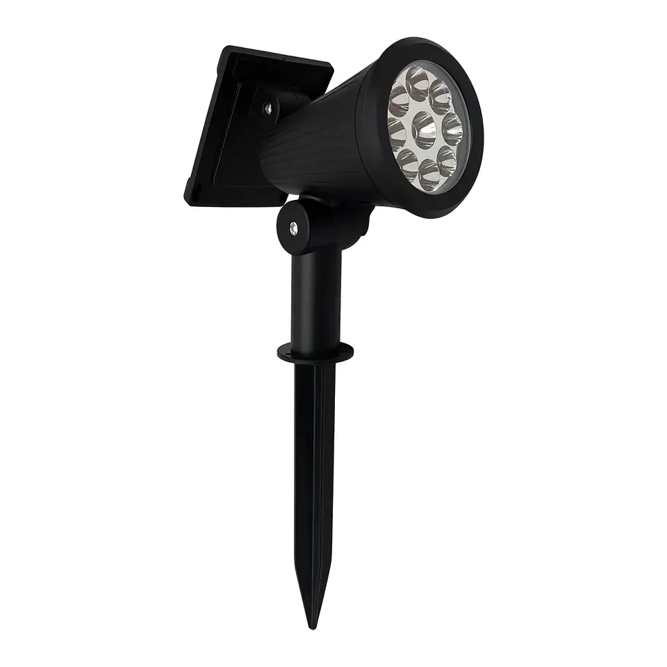 Estaca Solar LED Pro Megabright 6000K: Foco de Aluminio Orientable de Alto Rendimiento IP54 1