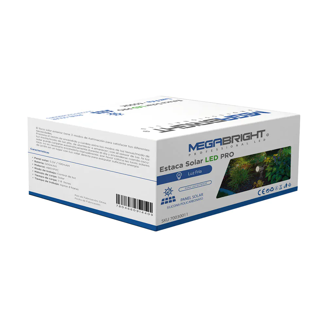 Estaca Solar LED Pro Megabright 6000K: Foco de Aluminio Orientable de Alto Rendimiento IP54 2