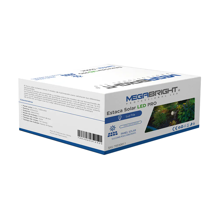 Estaca Solar LED Pro Megabright 6000K: Foco de Aluminio Orientable de Alto Rendimiento IP54 2