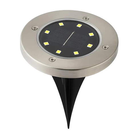 Set 2 Focos Solares LED a Piso Megabright Round Floor: Iluminación de Senderos y Terrazas
