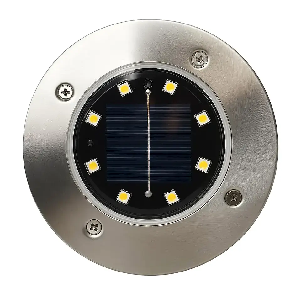 Set 2 Focos Solares LED a Piso Megabright Round Floor: Iluminación de Senderos y Terrazas 4
