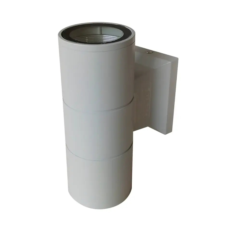 Aplique de Pared Exterior Cilíndrico Gris: Luz Doble Dir/Ind (GU10) IP54 2