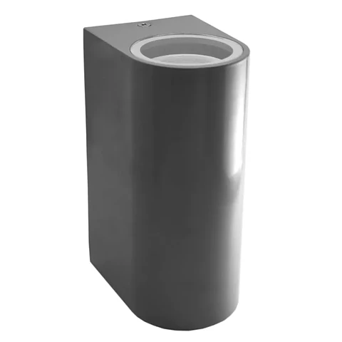 Aplique de Pared Exterior Cilíndrico Gris: Luz Doble Dir/Ind (GU10) IP54