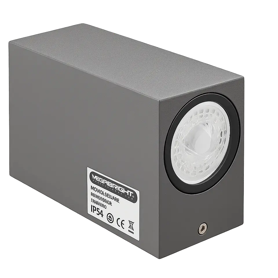 Aplique de Pared Exterior Rectangular Grafito: Doble Luz Dir/Ind (2xGU10) IP54 1