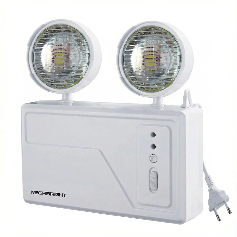 Lámpara de Emergencia LED Micky Megabright: Doble Foco 6500K 3
