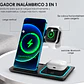 Cargador Inalámbrico 3 en 1 Pro Estación de Carga Rápida 15W Plegable - Miniatura 5