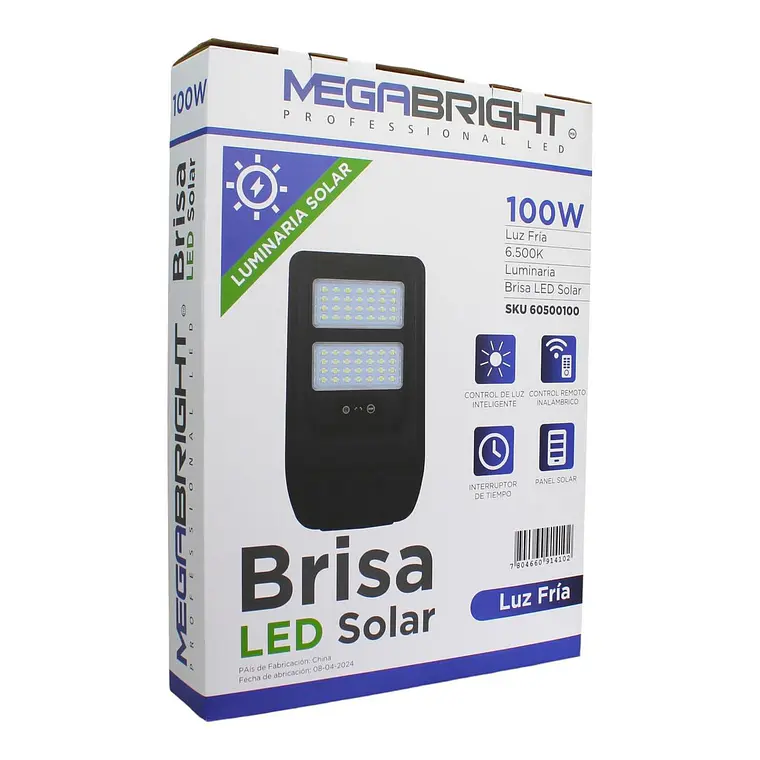 Luminaria Solar LED Vial BRISA Megabright 100W IP65 6000K 3