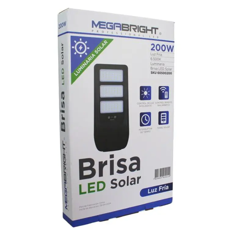 Luminaria Solar LED Vial BRISA Megabright 200W IP65 6000K 3