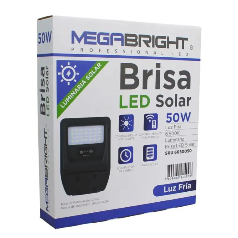 Luminaria Solar LED Vial BRISA Megabright 50W IP65 6000K 3