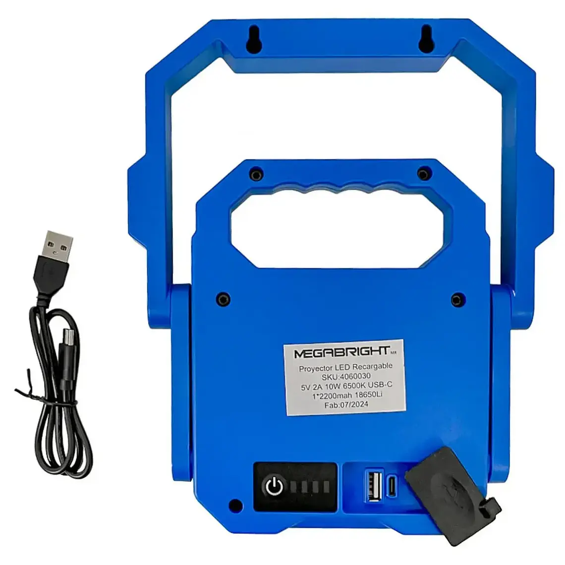 Proyector LED Recargable Portátil Megabright 10W USB-C 6500K 5