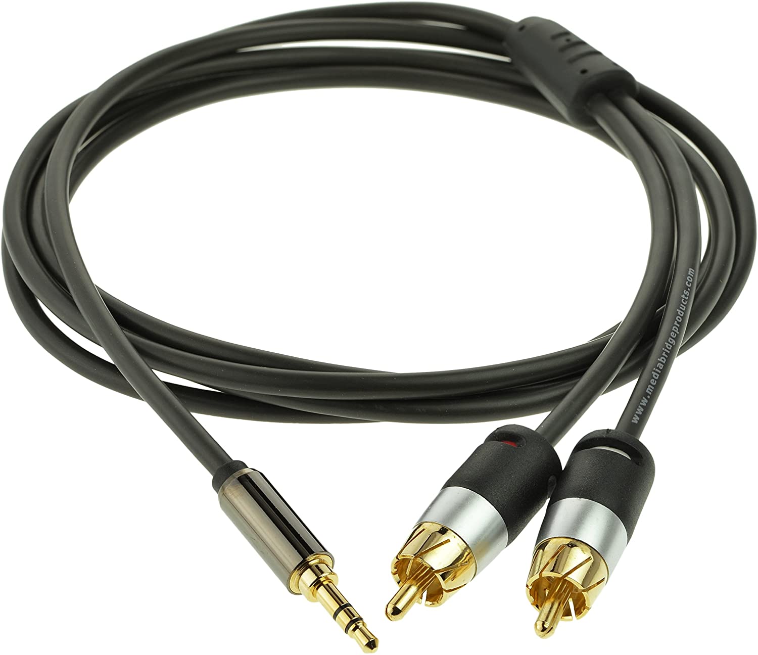 Cable de audio Jack 3,5 mm estéreo macho / 2 RCA machos (3 metros)