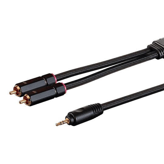 Cable Monoprice Onix,  3,5 mm a 2 RCA, 90 cms, conector chapado en oro