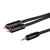 Cable Monoprice Onix,  3,5 mm a 2 RCA, 90 cms, conector chapado en oro