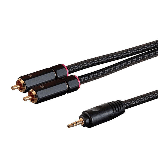 Cable Monoprice Onix,  3,5 mm a 2 RCA, 90 cms, conector chapado en oro