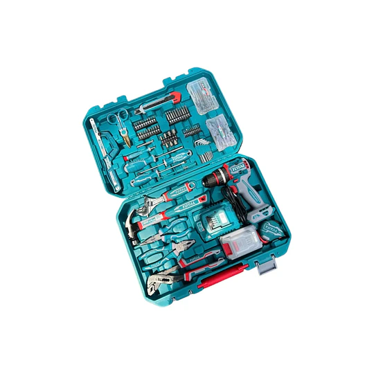 Kit taladro inal. 20v 1 bat y carg con 166 acces. THKTHP41667