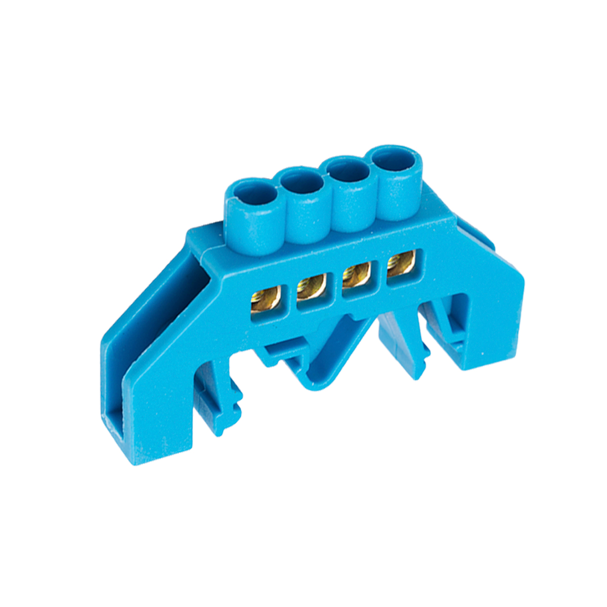 BARRA BRONCE AISLADA RIEL DIN AZUL 4 POLOS