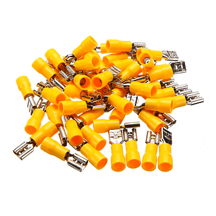 Terminal Hembra Aislado 12-10 AWG 6.3mm Amarillo 100 Unidades